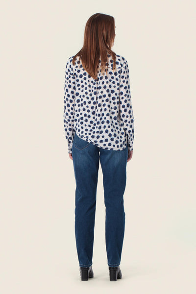 Blouse with Circle Print