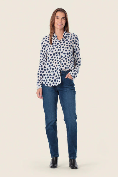 Blouse with Circle Print