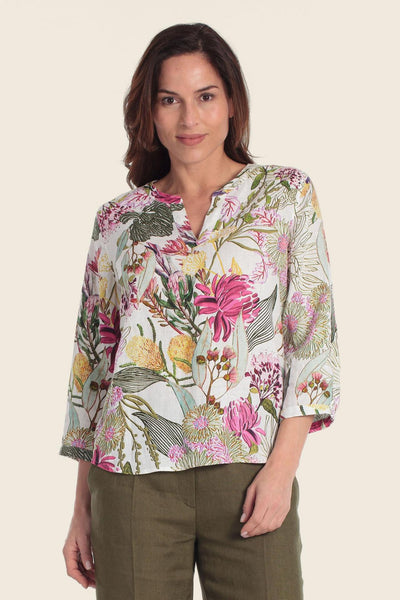 Printed Linen Blouse