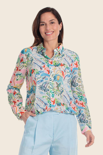 Printed Blouse in Fine Cotton