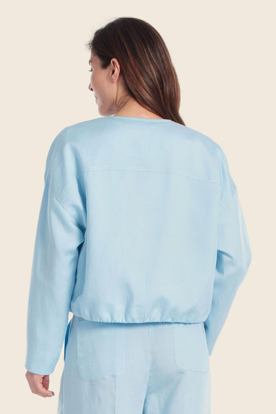 Tencel/Linen Blend Bomber Jacket