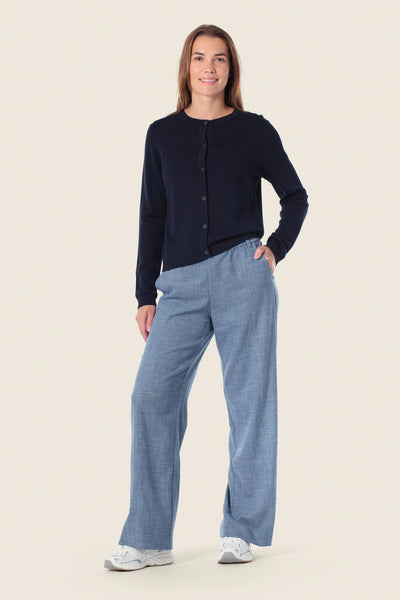 Navy Cardigan with Dog Motif on Back