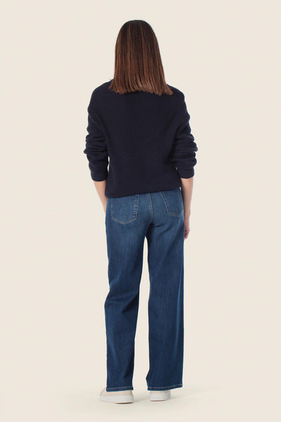 Cotton Blend V-Neck Knit
