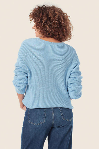 Cotton Blend V-Neck Knit