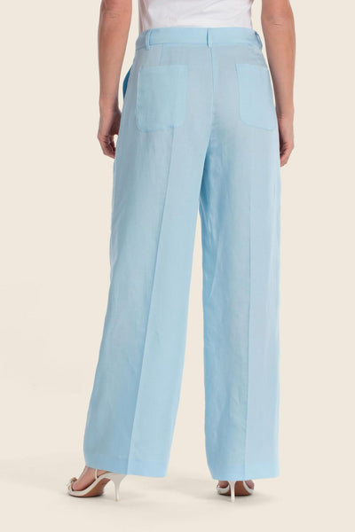 Tencel/Linen Blend Pants with Pleat