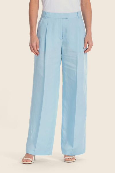Tencel/Linen Blend Pants with Pleat
