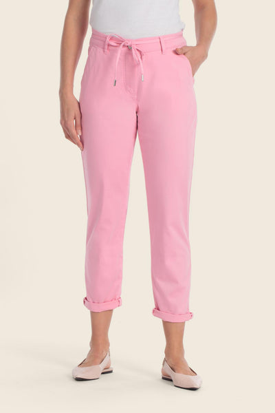 Cropped Pants with Waist-Tie