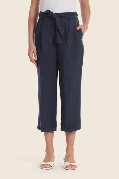 Soft-Feel Pant with Pleat & Tie-Belt