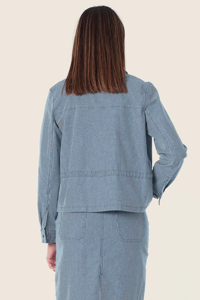 Denim Jacket with Stripe