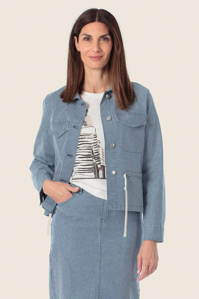 Denim Jacket with Stripe