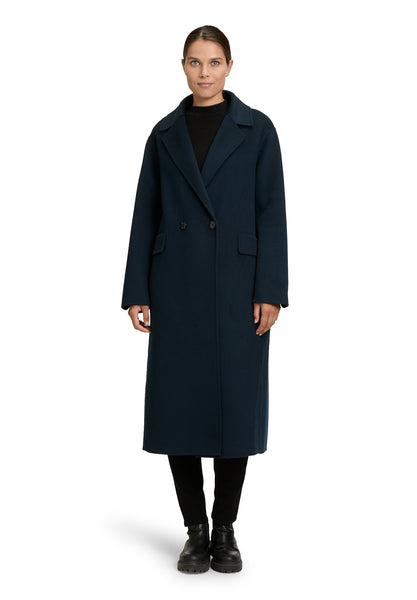 Double-Breasted Wool Blend Coat