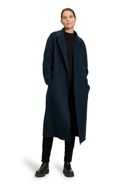 Double-Breasted Wool Blend Coat
