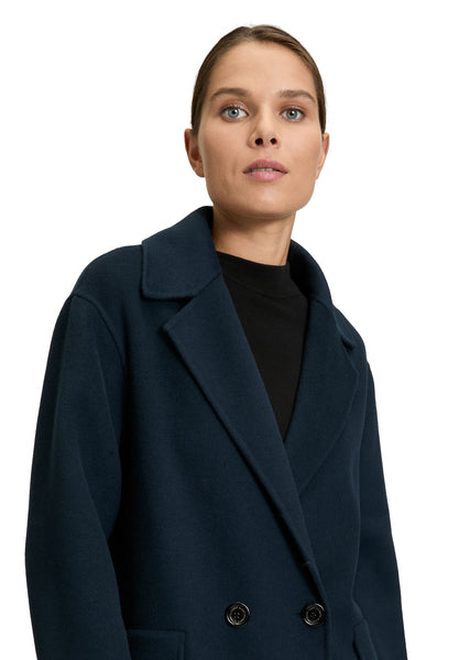 Double-Breasted Wool Blend Coat