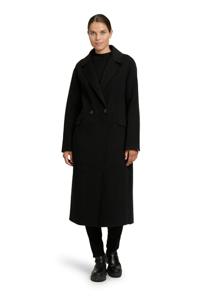 Double-Breasted Wool Blend Coat