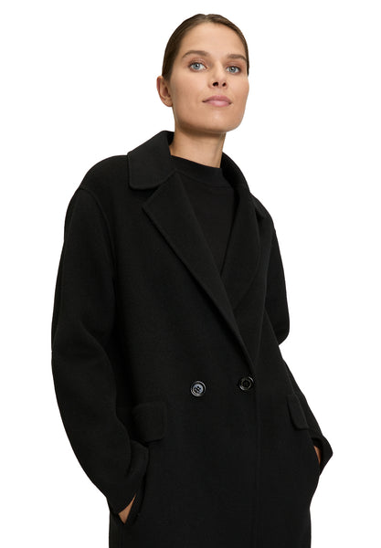 Double-Breasted Wool Blend Coat