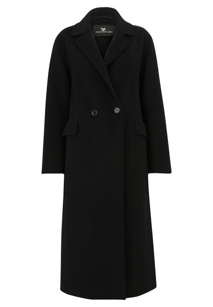 Double-Breasted Wool Blend Coat