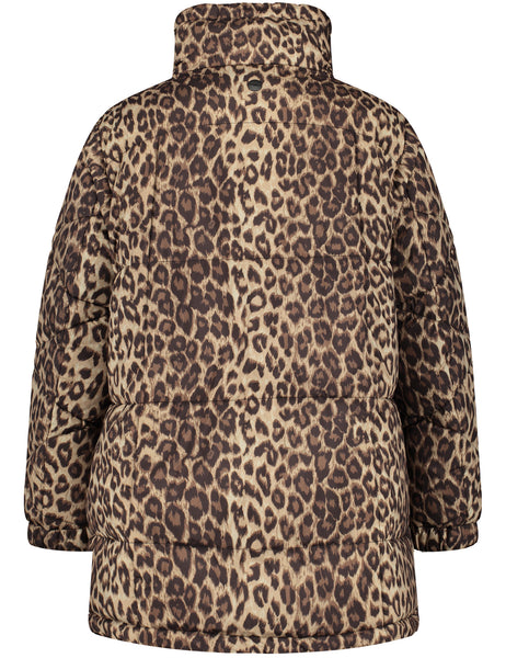 Samoon Leopard Print Quilted Jacket