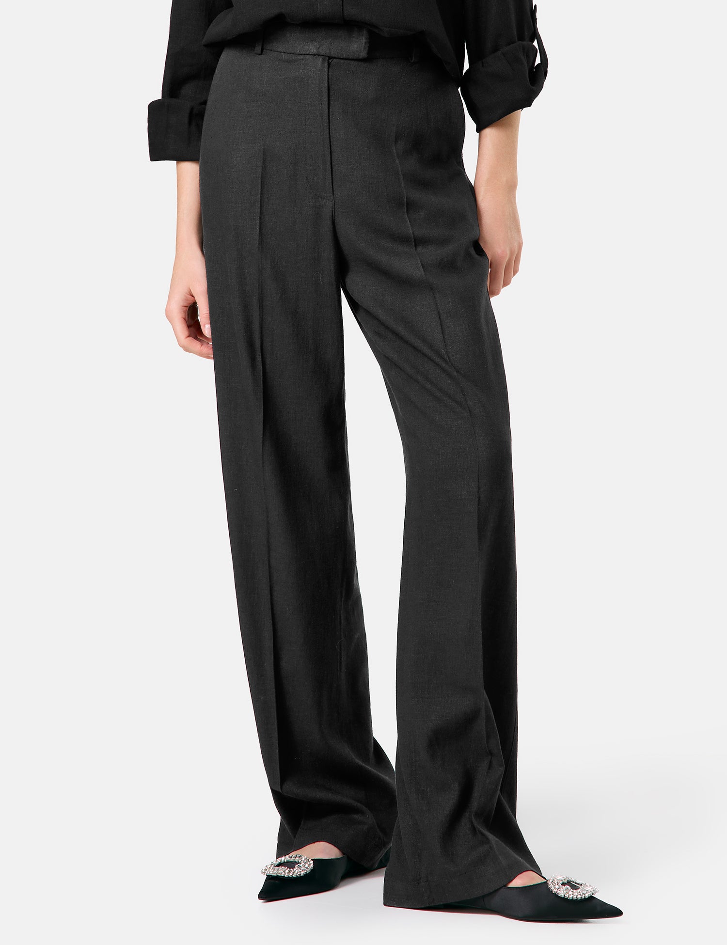 Linen-Blend Pants