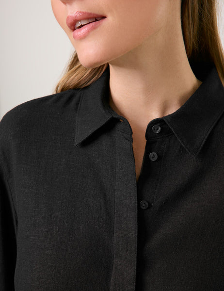 Linen-Blend Shirt