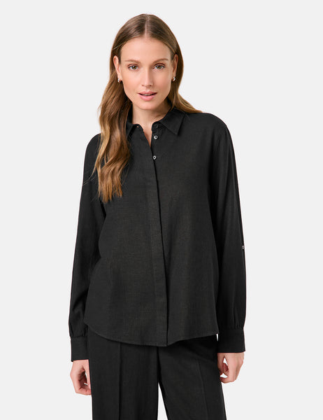 Linen-Blend Shirt
