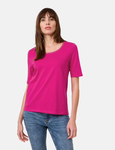 Cotton T-Shirt with Trim
