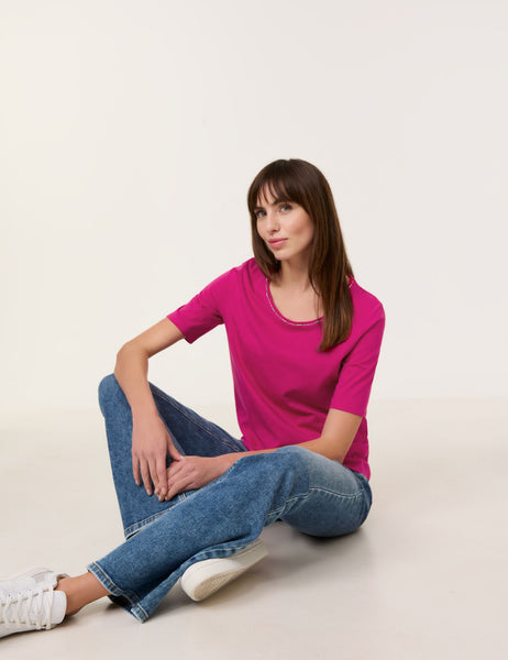Cotton T-Shirt with Trim