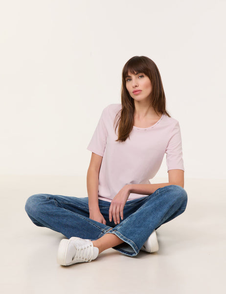 Cotton T-Shirt with Trim