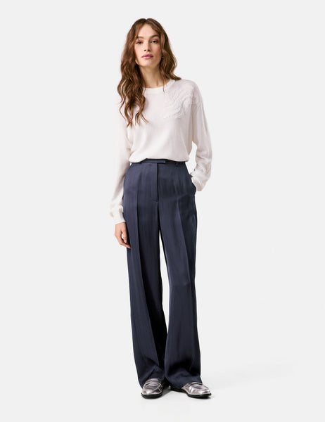 Wide-Leg Pants in Navy