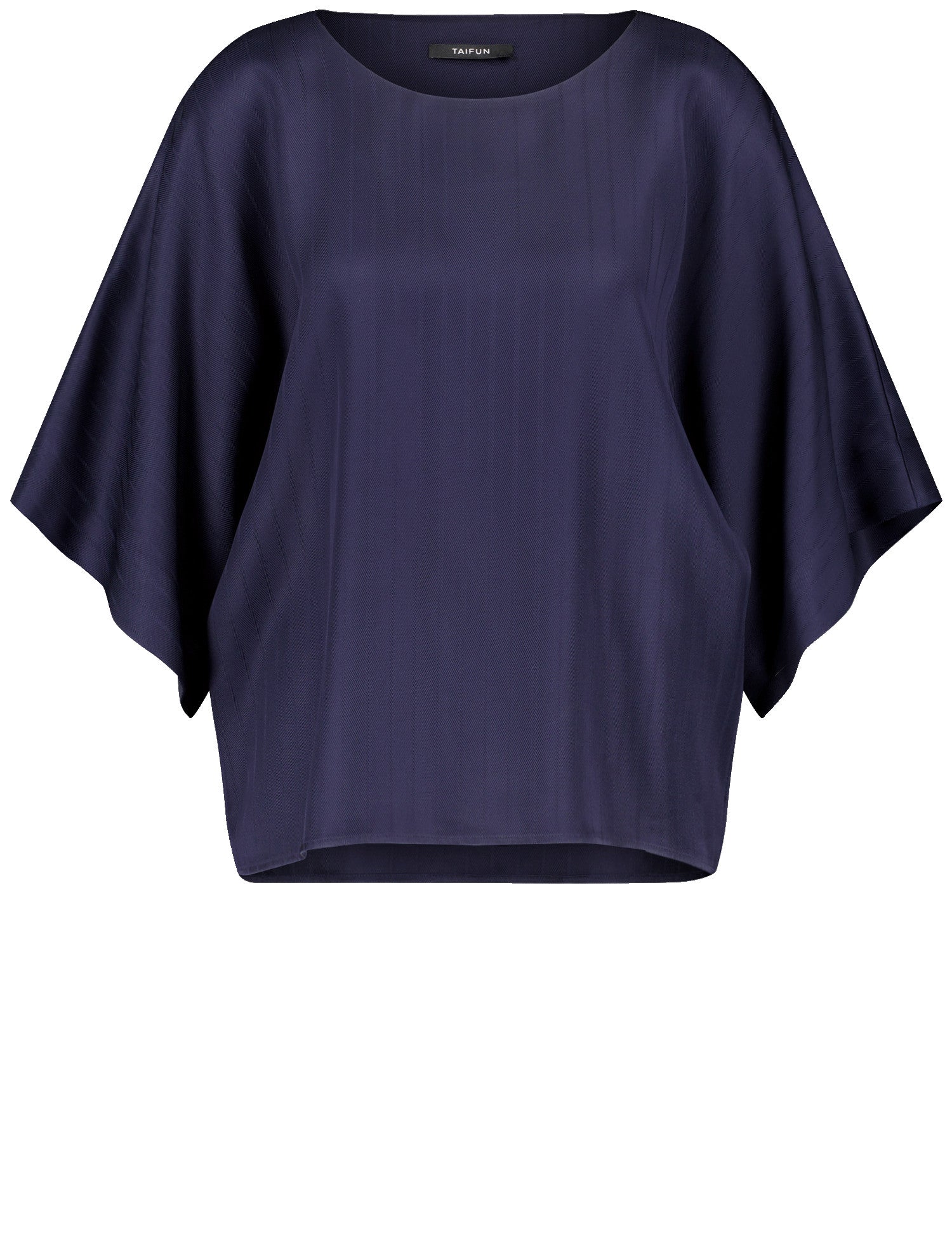 Navy Top with Draped Sleeves