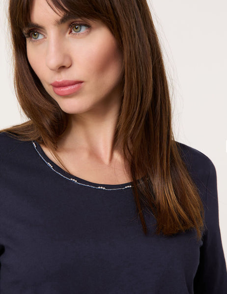 Cotton T-Shirt with Trim