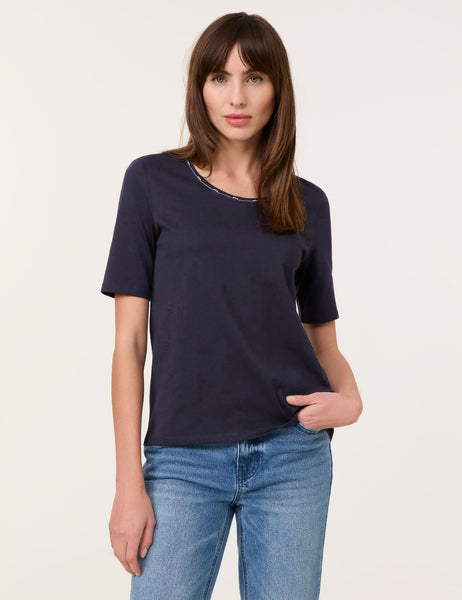 Cotton T-Shirt with Trim