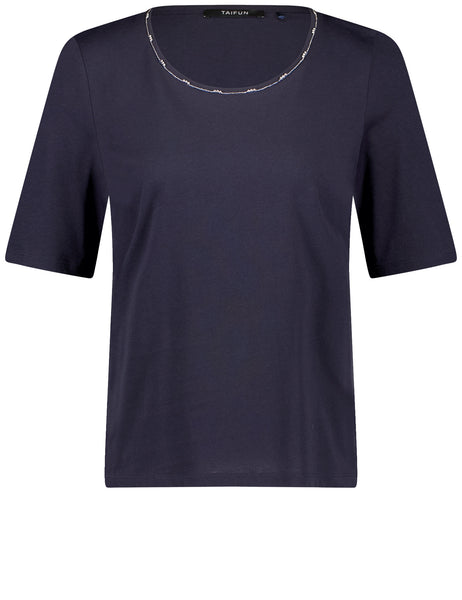 Cotton T-Shirt with Trim