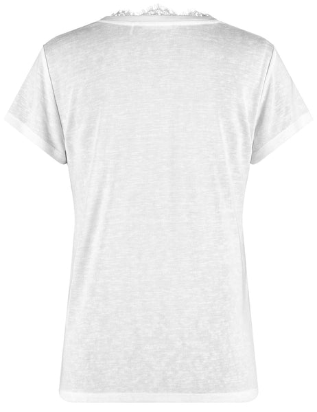 T-Shirt with Lace Edging