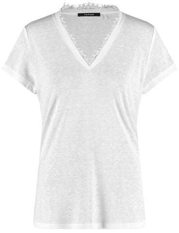 T-Shirt with Lace Edging