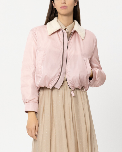 Reversible Down Jacket with Faux Fur Collar