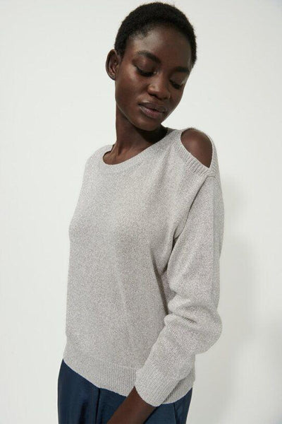 Cut-Out Sweater with Shimmer